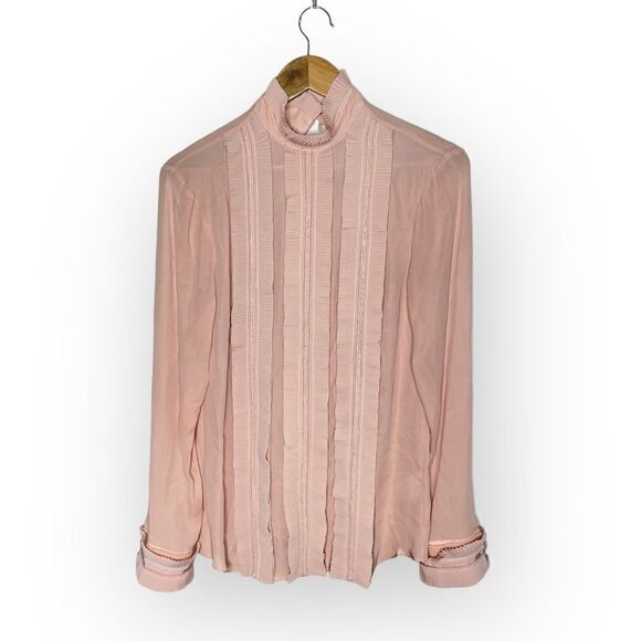 NWT NICHOLAS Blush Fine Pleat Blouse - Picture 4 of 15